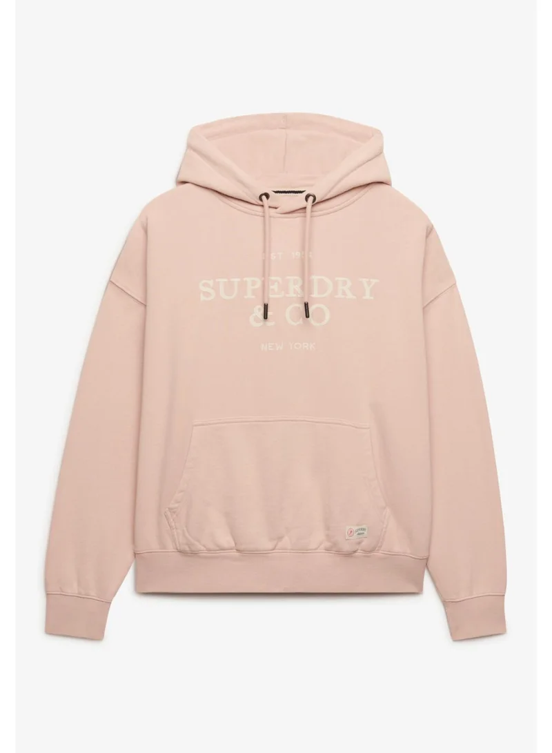 سوبر دراي Luxe Casual Embroidered Relaxed Hoodie