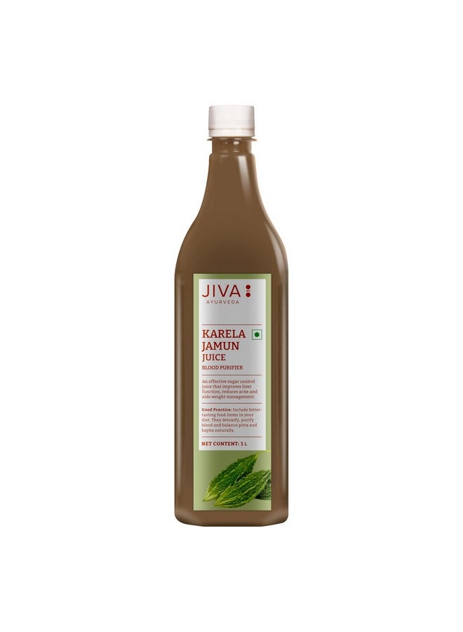 Jiva Karela Jamun Juice | Diabetes Care | 100% Pure & Natural Herbal Juice | Ayurvedic Juice For Immunity Booster For Adults 1L (Pack of 1) - Image 1