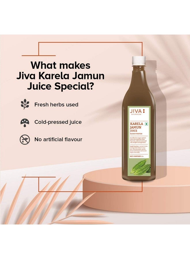 Jiva Karela Jamun Juice | Diabetes Care | 100% Pure & Natural Herbal Juice | Ayurvedic Juice For Immunity Booster For Adults 1L (Pack of 1) - Image 5