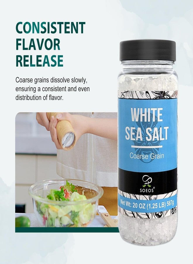 Soeos Sea Salt, Coarse Grain, 20 Oz (1.25 Pound), Non-GMO, Nature Himalayan White Salt, Rock Salt for Grinder Refill (Pack of 1) - Image 5