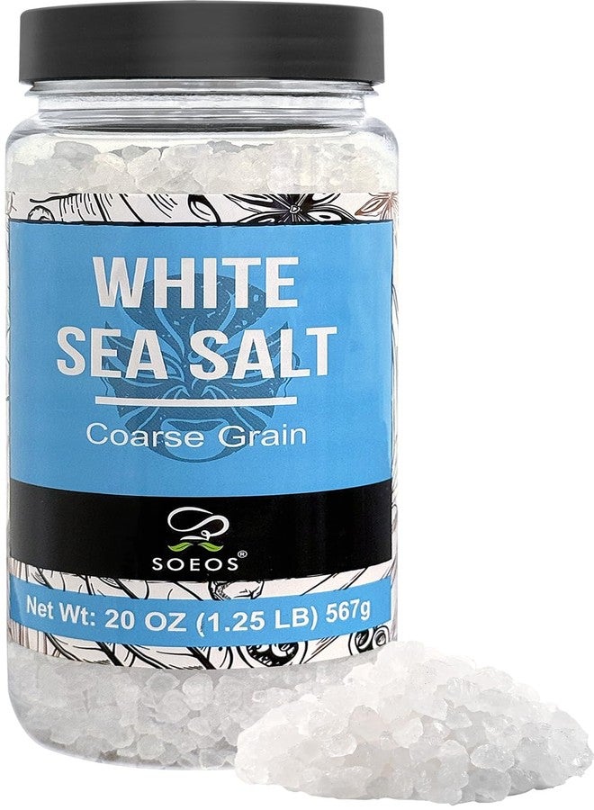 Soeos Sea Salt, Coarse Grain, 20 Oz (1.25 Pound), Non-GMO, Nature Himalayan White Salt, Rock Salt for Grinder Refill (Pack of 1) - Image 1