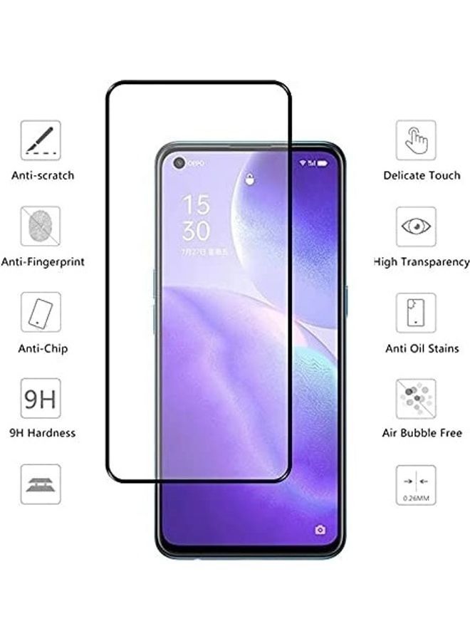 Tempered Glass Screen Protector For Oppo Reno5 / Reno5 Z 5G Black/Clear - Image 2