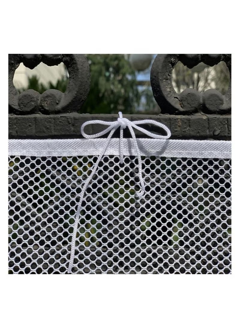 Baby Safety Stair Railing Net Children's Outdoor Balcony Fence Protection Mesh No Drilling For Dog Cat Window 300x78cm White - Image 4