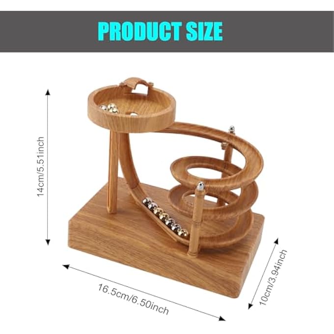 Cryfokt Art Perpetual Motion Machine, Relaxing Stress Relief Toy Physics Gadgets Stress Relief Creative Gifts Ball Toys with Elegant Home Decor Ambiance for Office, Home (Wood Grain) - Image 4