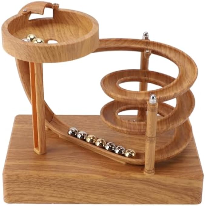 Cryfokt Art Perpetual Motion Machine, Relaxing Stress Relief Toy Physics Gadgets Stress Relief Creative Gifts Ball Toys with Elegant Home Decor Ambiance for Office, Home (Wood Grain) - Image 1