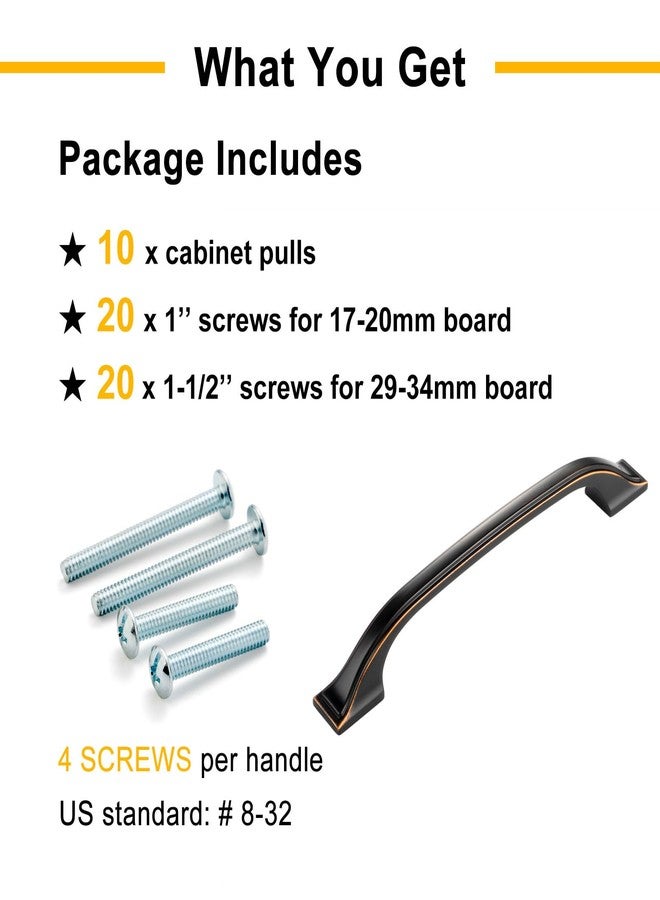 BEROSSA 5 Inch Screw Spacing, Oil Rubbed Bronze Footed Arch Pulls, Kitchen Cabinet Handles, Pack of 10 | Solid Furniture Hardware for Cupboard Door Bedroom Dresser Drawer Bathroom Vanity 8222 - Image 5