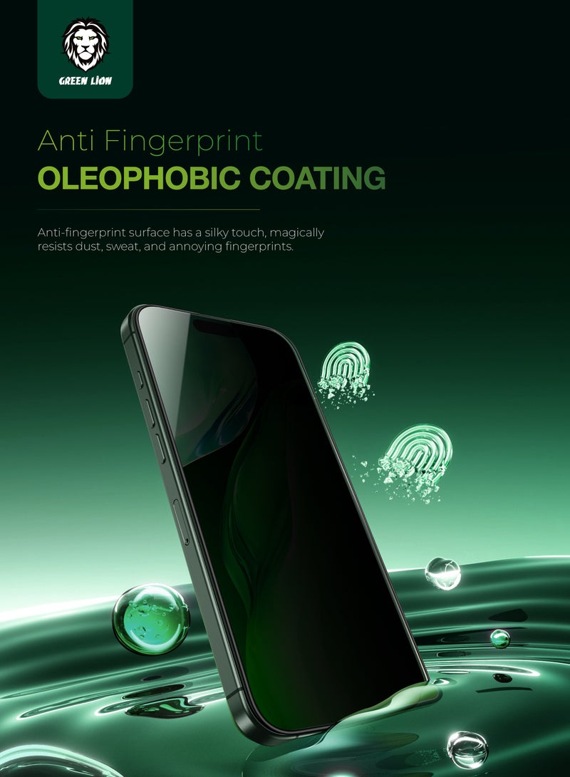 جرين ليون واقي شاشة iPhone 16 Pro  زجاج ثلاثي الأبعاد من السيليكون عالي الدقة / مضاد للخدش / مضاد لبصمات الأصابع / تم اختباره للصدمات حتى عمق 1.8 متر / مقاوم للغبار / خالٍ من الفقاعات / مقاوم للشحوم - حافة سوداء / شفاف - Image 4