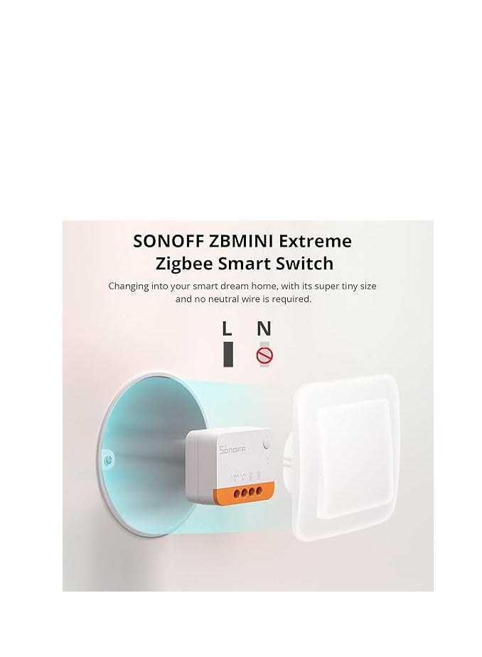 SONOFF SONOFF ZBMINIL2 Extreme Zigbee Smart Light Switch (2 Way), Works with TAlexa, SmartThings Hub, Google Home&SONOFF ZBBridge-P, ZigBee Hub Required, No Neutral Required  - Image 3