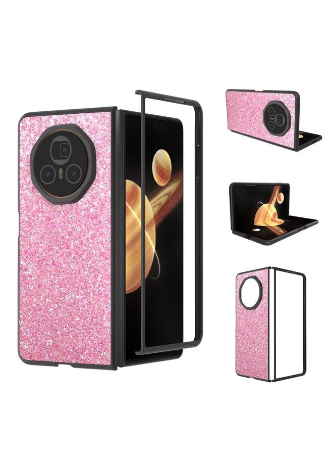 erorex For Honor Magic V3 Black Frame Colorful Glitter Phone Case(Purple Pink) 