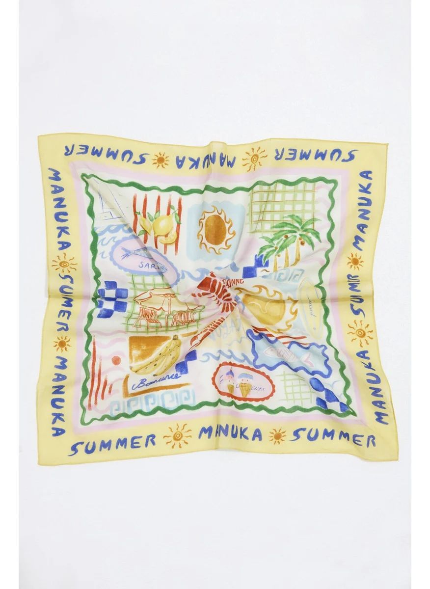 مانوكا Patterned Cotton Scarf Summer Dream