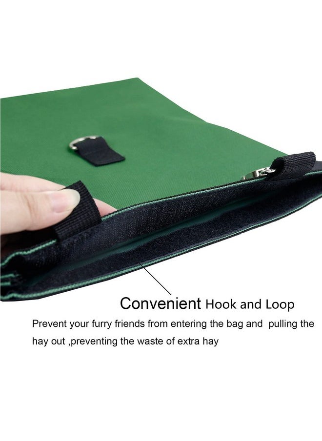 lenpestia Rabbit Hay Feeder Bag Guinea Pigs Hanging Hay Rack Manger Holder Dispenser Small Animal Feeder Storage Pouch for Bunny Chinchilla Hamster (Black, 2 Windows)  - Image 3