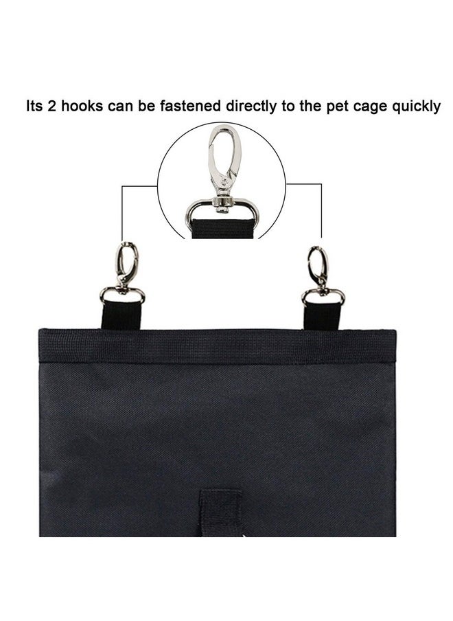 lenpestia Rabbit Hay Feeder Bag Guinea Pigs Hanging Hay Rack Manger Holder Dispenser Small Animal Feeder Storage Pouch for Bunny Chinchilla Hamster (Black, 2 Windows)  - Image 4