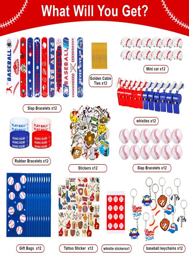 Atonofun 146 Pcs Baseball Party Favors, Baseball Goodie Bag Stuffers with Mini Stress Balls, Baseball Keychains, Tattoos, Bulk Small Toy for Kids Baseball Themed Birthday Party Supplies, Classroom Reward - Image 2
