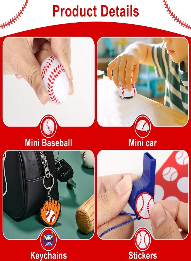 Atonofun 146 Pcs Baseball Party Favors, Baseball Goodie Bag Stuffers with Mini Stress Balls, Baseball Keychains, Tattoos, Bulk Small Toy for Kids Baseball Themed Birthday Party Supplies, Classroom Reward - Image 4
