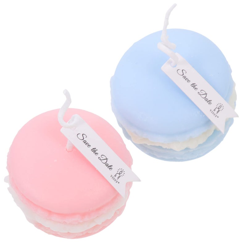 Macaron Scented Candles Blue And Pink Rustic Farmhouse Home Decor Aromatherapy - Image 2