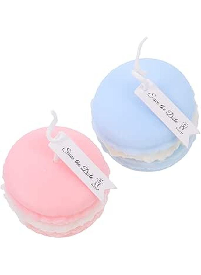Macaron Scented Candles Blue And Pink Rustic Farmhouse Home Decor Aromatherapy - Image 1