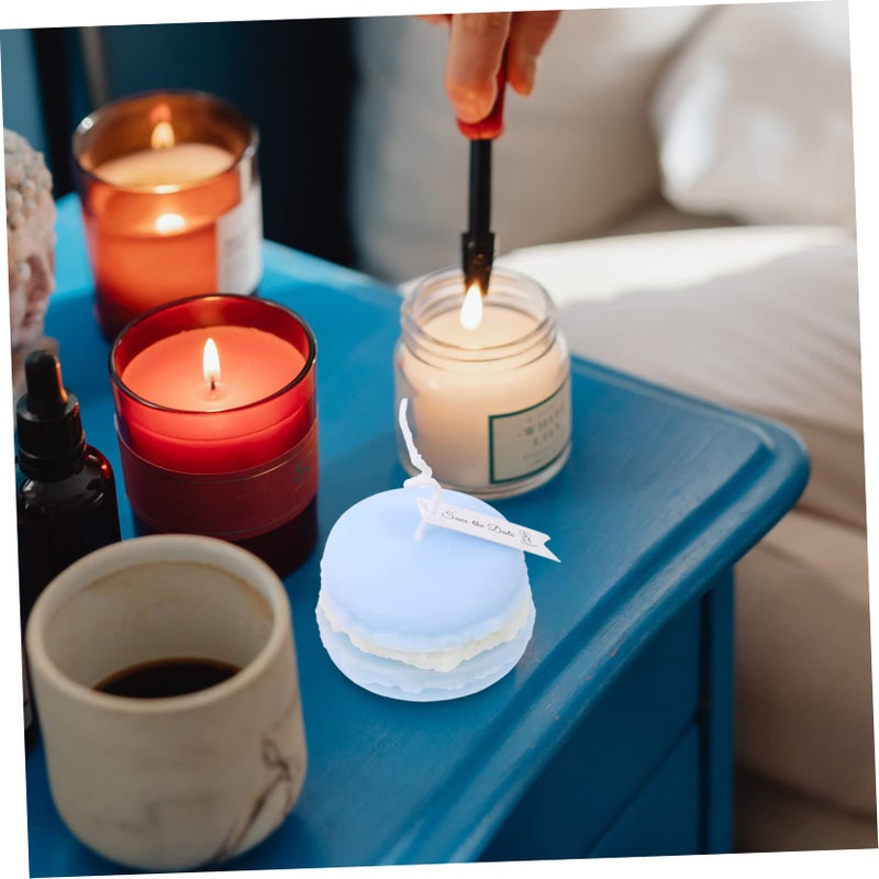 Macaron Scented Candles Blue And Pink Rustic Farmhouse Home Decor Aromatherapy - Image 4