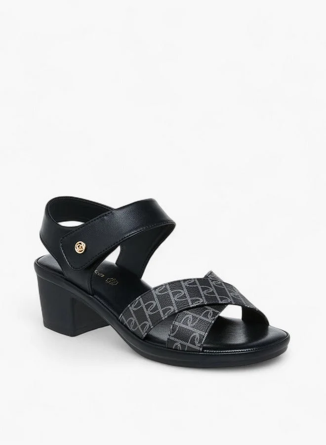 Paprika Printed Sandals with Block Heels