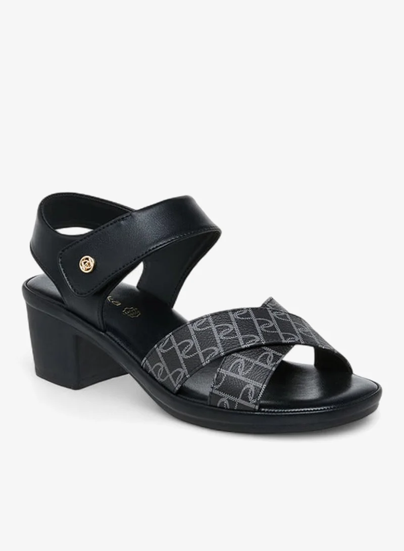 Paprika Printed Sandals with Block Heels