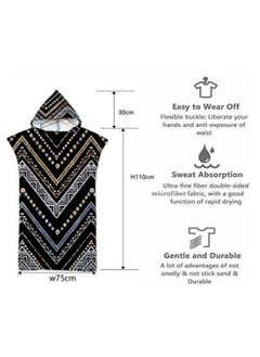 DUNISO Printed Swim Towel Hooded Surf Poncho, Large Microfiber Changing Robe Bathing Hooded Compact Blanket With Hood, Suitable For Aldult Woman And Man  - Image 2