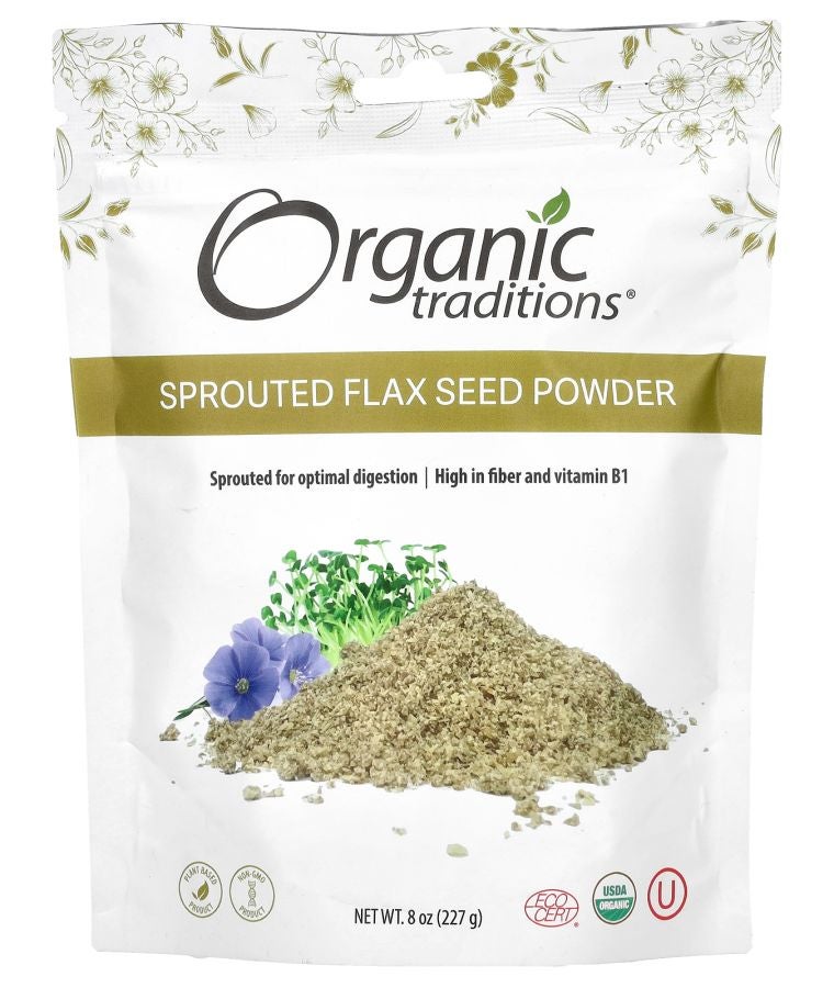 Organic Traditions Sprouted Flax Seed Powder 8 oz (227 g)