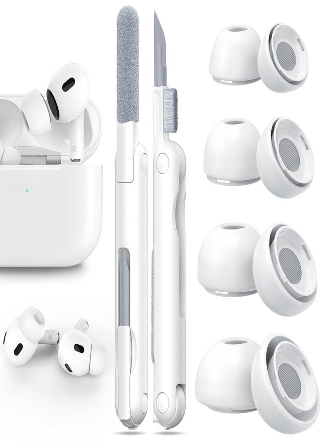 RFUNGUANGO [4 Pairs] Replacement Ear Tips for AirPods Pro 2nd/1st Generation with Noise Reduction Holes, Silicone Ear Tips for Airpods Pro with Portable Storage Box and Cleaning Pen (XS/S/M/L) - Image 1