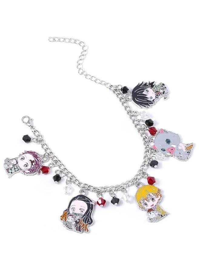 Arabest Anime Figure Tanjiro Charm Bracelet - Tanjiro Nezuko Zenitsu Inosuke Figure Bracelet - Gifts for Girls and Boys  - Image 2