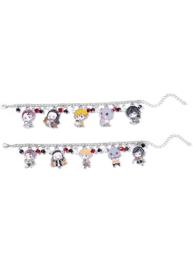 Arabest Anime Figure Tanjiro Charm Bracelet - Tanjiro Nezuko Zenitsu Inosuke Figure Bracelet - Gifts for Girls and Boys  - Image 3
