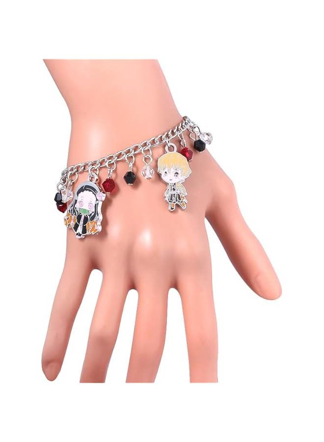 Arabest Anime Figure Tanjiro Charm Bracelet - Tanjiro Nezuko Zenitsu Inosuke Figure Bracelet - Gifts for Girls and Boys  - Image 4