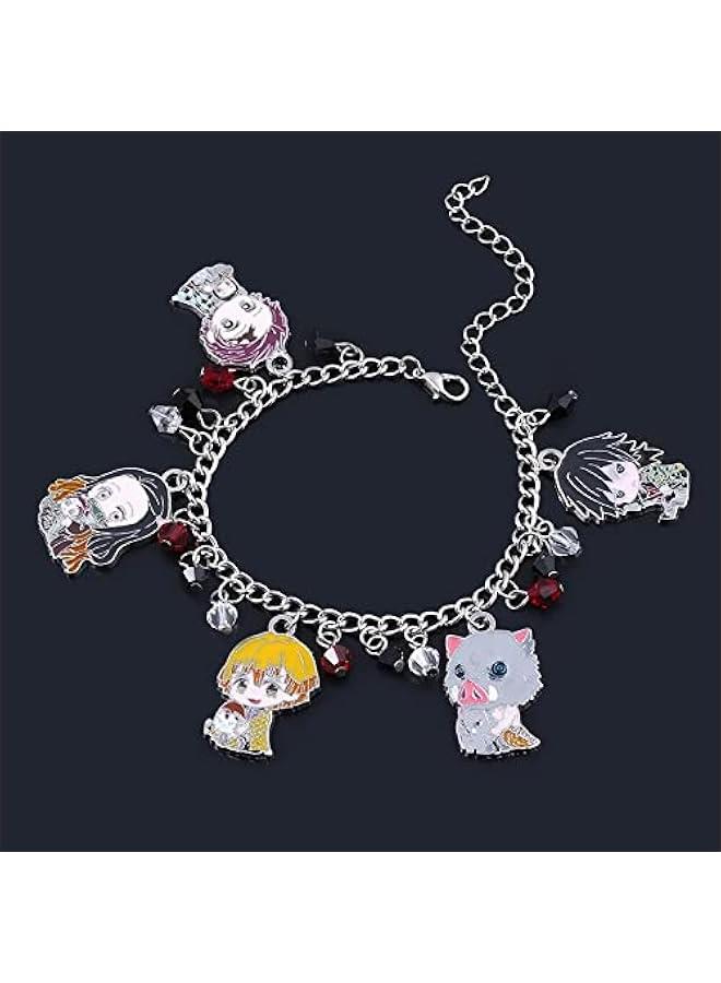 Arabest Anime Figure Tanjiro Charm Bracelet - Tanjiro Nezuko Zenitsu Inosuke Figure Bracelet - Gifts for Girls and Boys  - Image 5