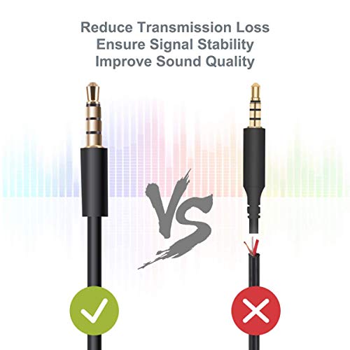 GGZZ Replacement Astro A10 Cable A40 Cord 3.5mm Upgrade Metal Plug Audio Aux Cables Compatible with Astro A10 A40 A30 A50 Gaming Headset to Xbox One PS4 PC Gaming MixAmp (No Mute and Volume Controls) - Image 4