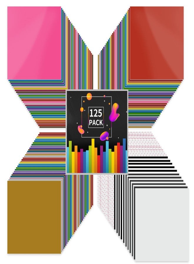 Lya Vinyl 125 Pack Permanent Vinyl, 12"x12" Self Adhesive Vinyl Sheets,Permanent Outdoor Vinyl for Party Decoration, Sticker, DIY Mug, Car Decal - Image 1