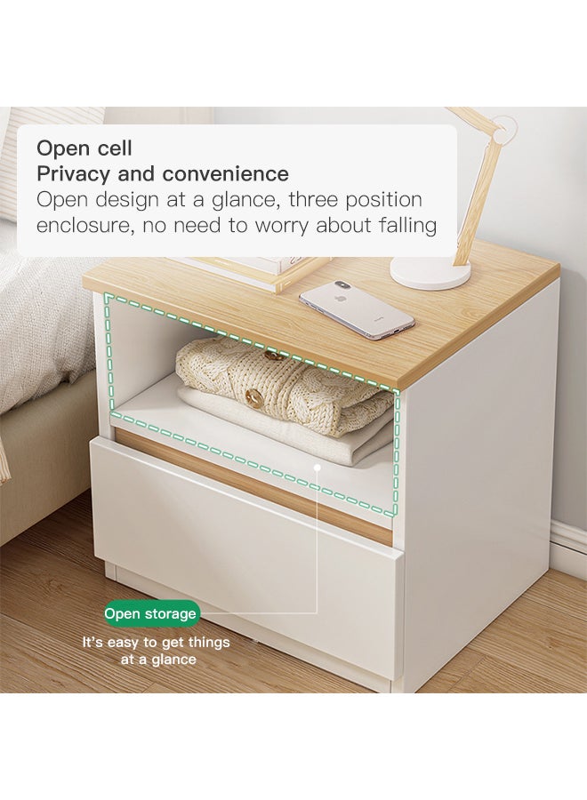 شاربدو طاولة بجانب السرير، بسيطة وحديثة، طاولات بجانب السرير، خشبية، بسيطة، متعددة الوظائف، إضاءة فاخرة، خزانة صغيرة بجانب السرير - Image 4