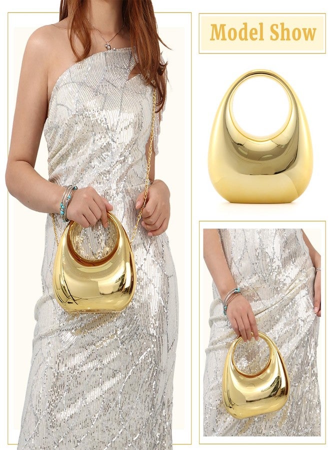 KUANG! Women Mimi Acrylic Evening Purse Top-handle Moon Hobo Bag Handbag for Wedding Cocktail Party Chain Shoulder Bag - Image 2