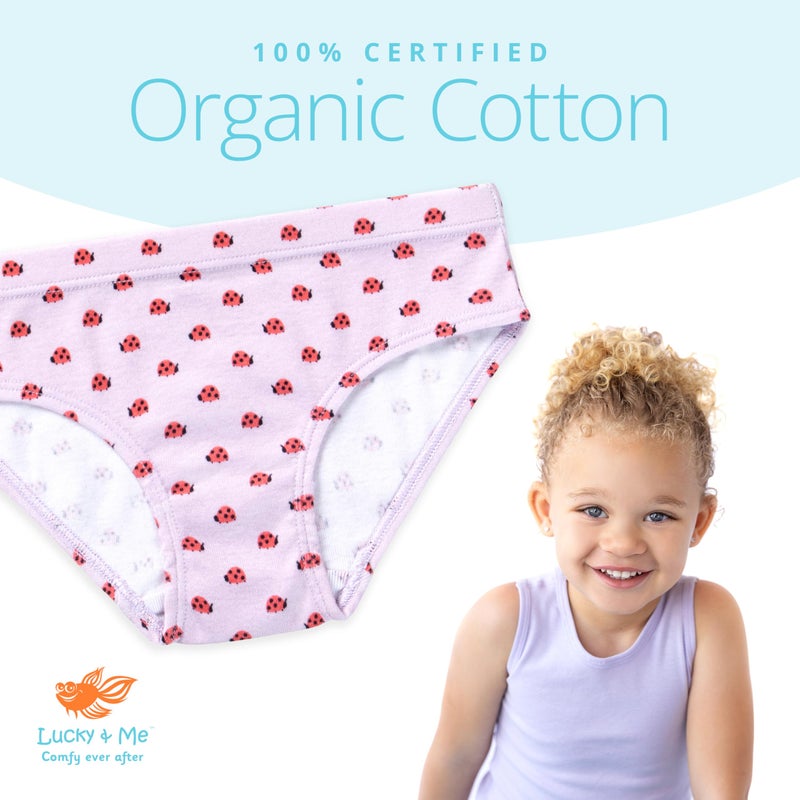 Lucky Me Lucky & Me Ryleigh Girls Bikini | Children's Organic Cotton Tagless Underwear | 7-Pack - Image 3