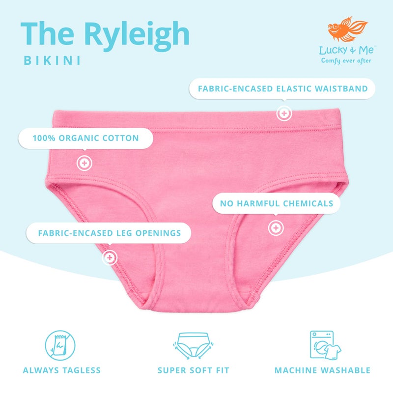 Lucky Me Lucky & Me Ryleigh Girls Bikini | Children's Organic Cotton Tagless Underwear | 7-Pack - Image 2