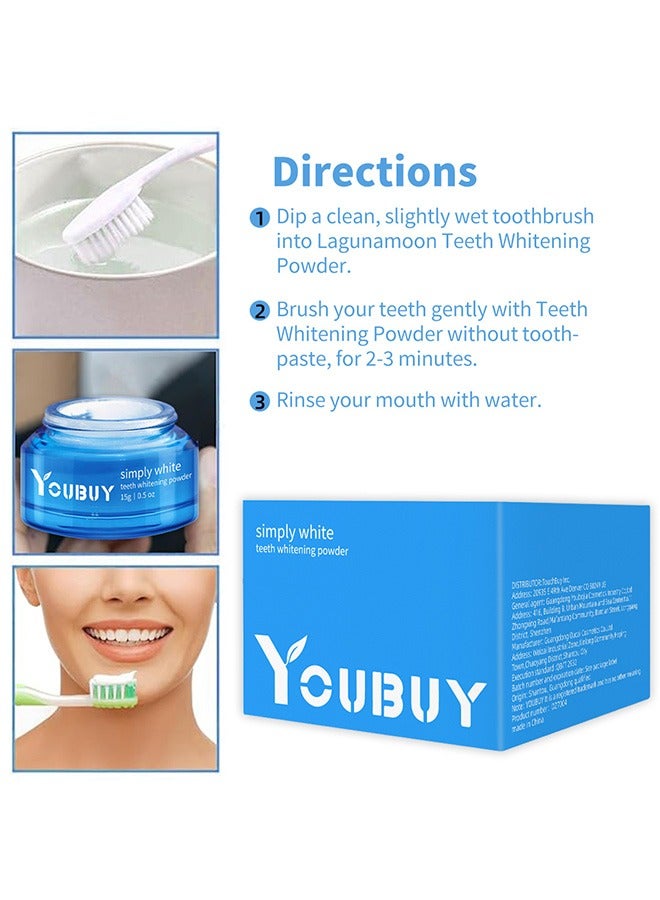 YOUBUY 15g Teeth Whitening Powder, 360° Clean Teeth Natural Teeth Whitener, for Teeth Stain Remover Keeping Oral Fresh - Image 4