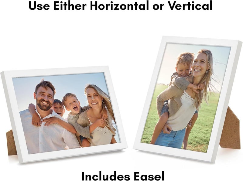 Americanflat 9x12 Picture Frame with Shatter-Resistant Glass - Signature Collection - Gallery-Style Frames Made of Engineered Wood - Photo Frame for Tabletop and Wall Display - White - Image 4