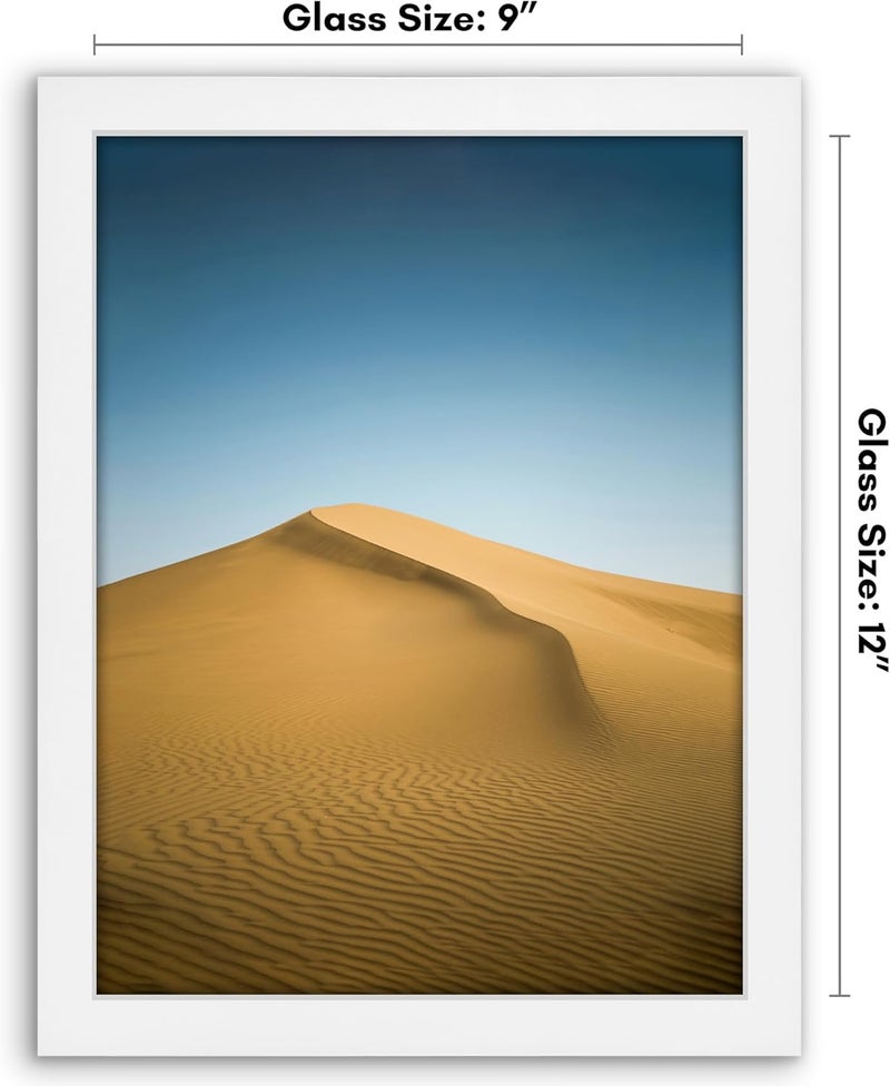 Americanflat 9x12 Picture Frame with Shatter-Resistant Glass - Signature Collection - Gallery-Style Frames Made of Engineered Wood - Photo Frame for Tabletop and Wall Display - White - Image 2