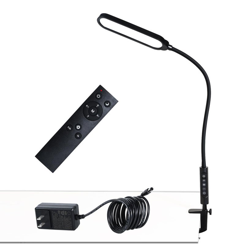 CeSunlight Clamp Lamp, Ultra Bright Clip on Light, CRI>95,18W, 3000 LMS, 3 Color Modes, Soft Touch Control with Timer, Eye-Caring Task Lamp with Remote for Reading, Home, Office (Adapter Included) - Image 1