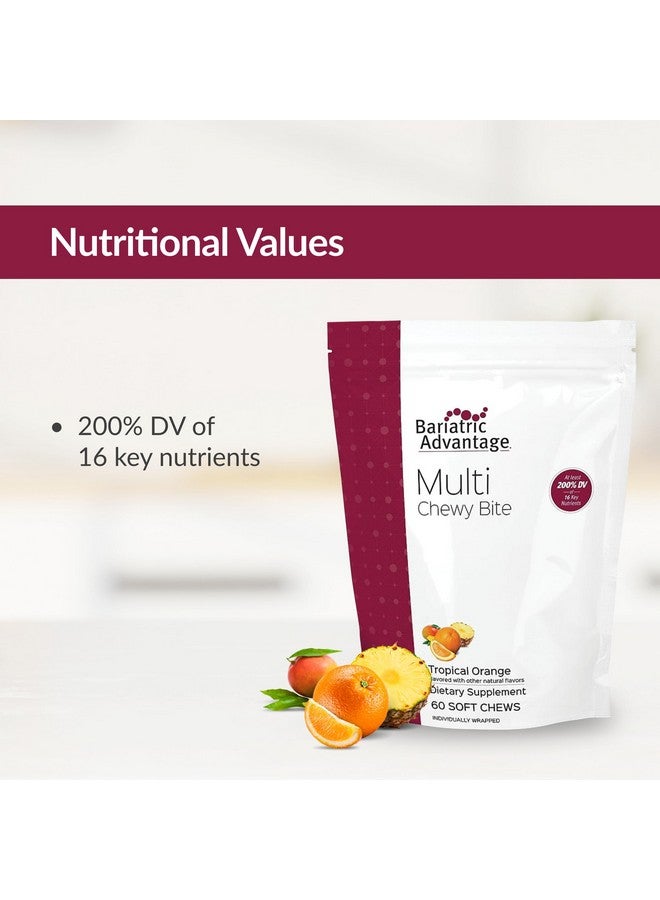 بارياتيك أدفانتج أقراص بارياتريك أدفانتج متعددة المضغ - أقراص متعددة الفيتامينات سهلة المضغ لمرضى جراحات السمنة - أقراص متعددة الفيتامينات قابلة للمضغ مع حمض الفوليك وفيتامين د3 وغيرها - بنكهة البرتقال الاستوائي - 60 قرصًا - Image 4