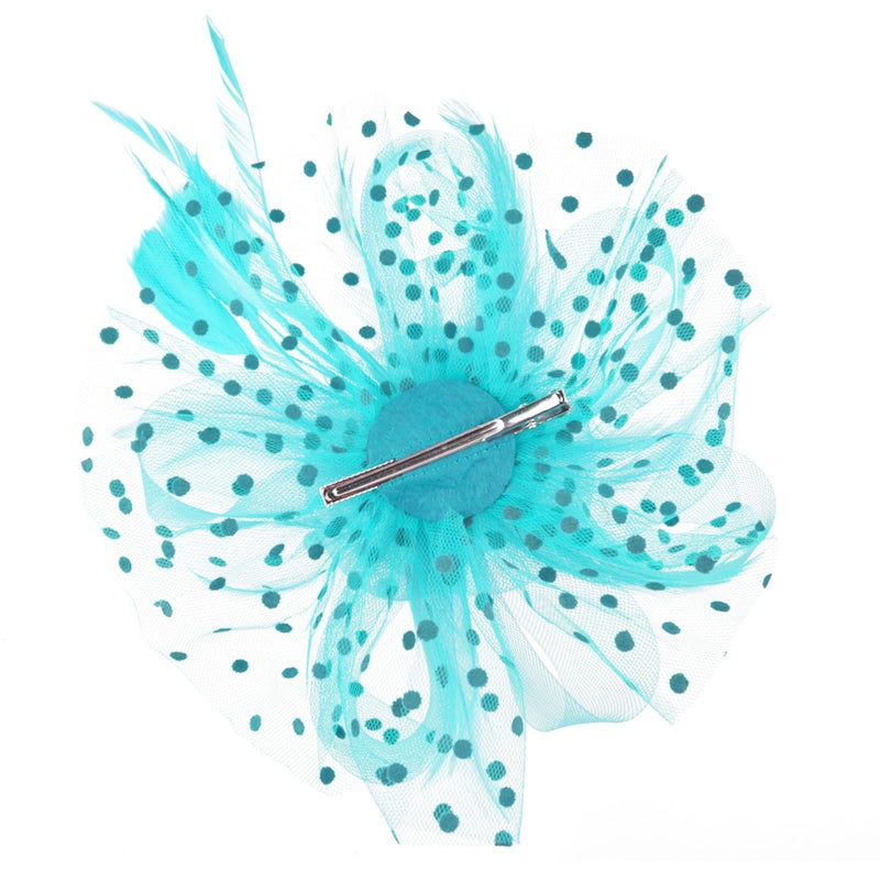 DRESHOW Fascinators Hat Flower Mesh Ribbons Feathers on a Headband and a Clip Tea Party Headwear for Girls and Women - Image 5