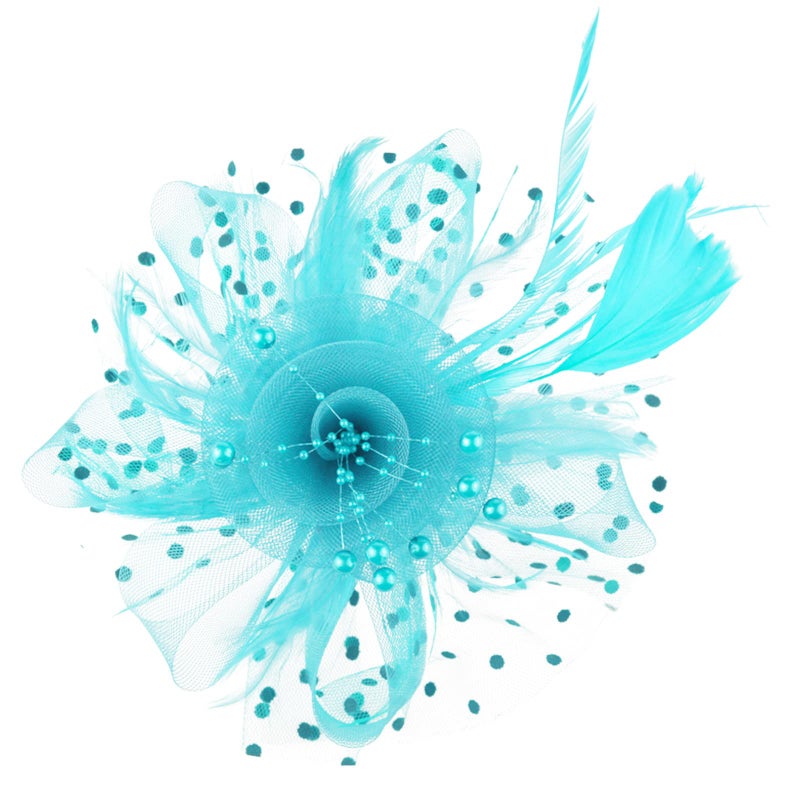 DRESHOW Fascinators Hat Flower Mesh Ribbons Feathers on a Headband and a Clip Tea Party Headwear for Girls and Women - Image 4