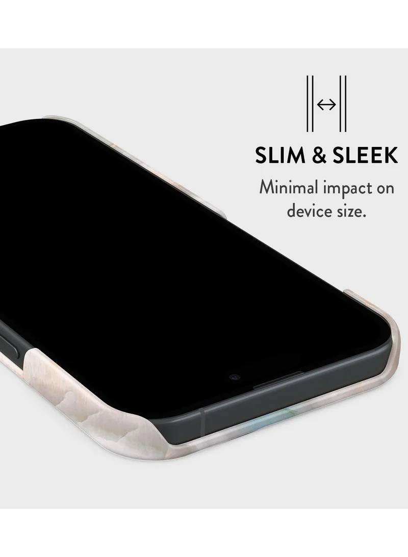 بورجا حافظة هاتف رخامية ذهبية لامعة فاخرة متوافقة مع هاتف iPhone 15 حافظة واقية من السيليكون بطبقة مزدوجة بأمواج المحيط بألوان الباستيل