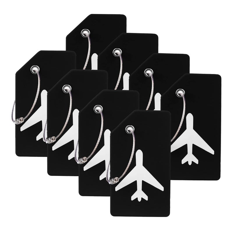 Gostwo 8 Pack Silicone Luggage Tag for Suitcases with Stainless Loop TSA Approved Privacy Protection Travel Essentials Bag Tags by Gostwo Black - Image 3
