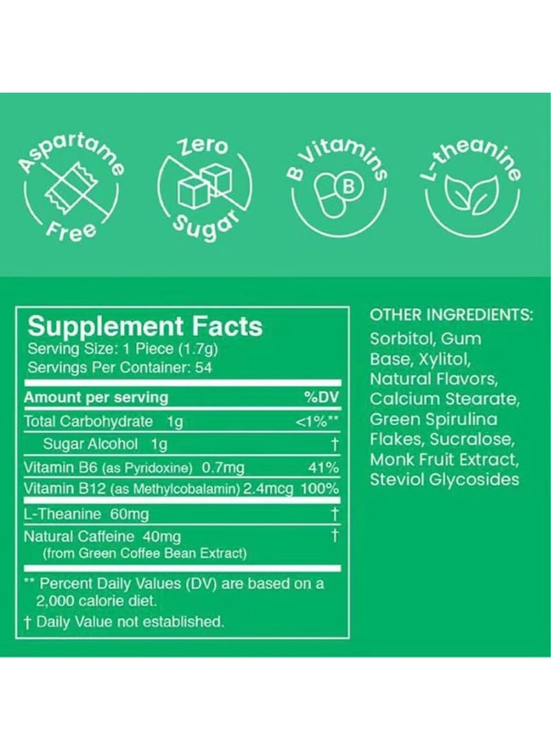 Energy Energy Caffeine Mints (54 Pieces) - Sugar Free with L-theanine + Natural Caffeine + Vitamin B12 & B6 - Nootropic Energy & Focus Supplement for Women & Men - Keto & Vegan, Peppermint Flavor  - Image 4