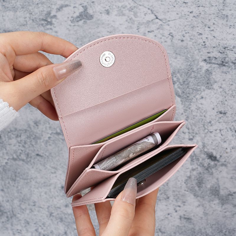 Multifunctional Solid Color PU Leather Wallet, RFID Blocking Design Portable Daily Storage Purse for Cards Cash Coin Business Use - Image 2