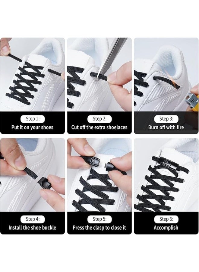 ShebSheb No Tie Elastic Shoelaces for Kids, Adults, Adjustable Tieless Shoe Lace - Image 4