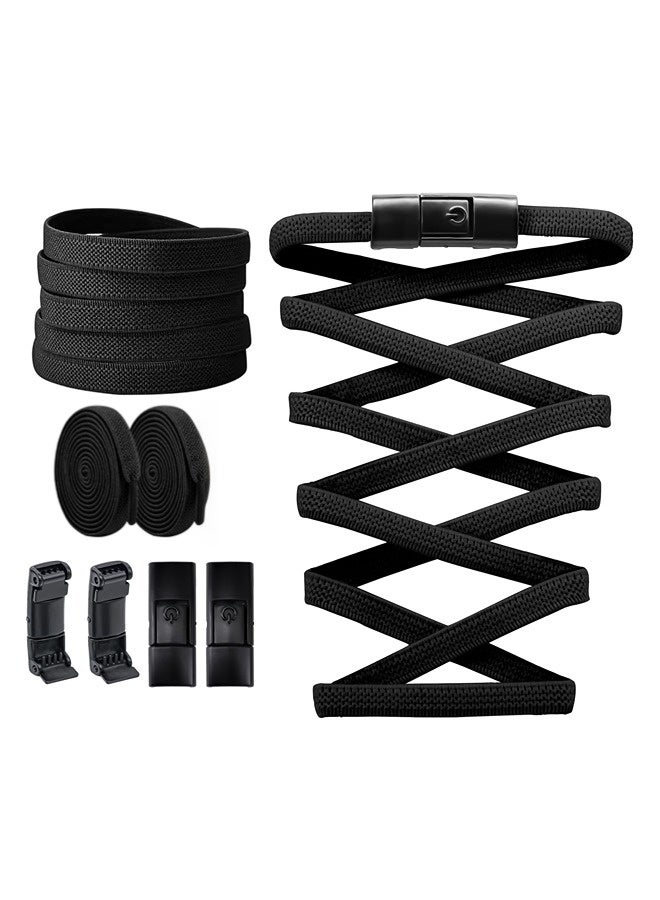 ShebSheb No Tie Elastic Shoelaces for Kids, Adults, Adjustable Tieless Shoe Lace - Image 1