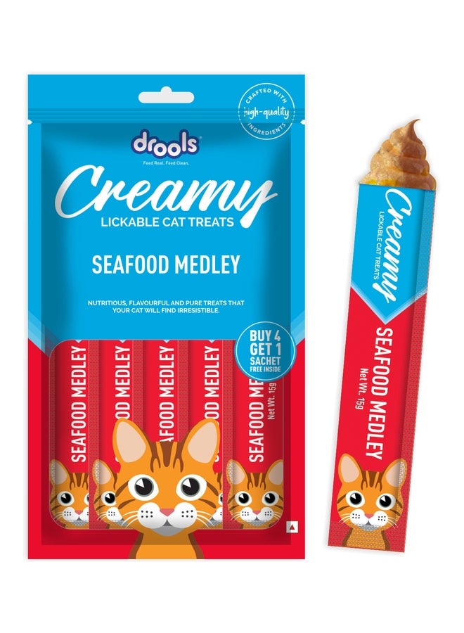 Drools Creamy Lickable Cat Treats Seafood Medley - Image 1